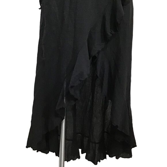 9Seed Resort Black High Low Ruffle Wrap Skirt Size Small - Picture 7 of 12